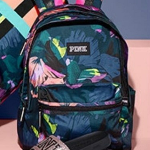 🆕RARE ▶PINK VS 🌴TROPICAL CAMPUS BACKPACK - Picture 3 of 6